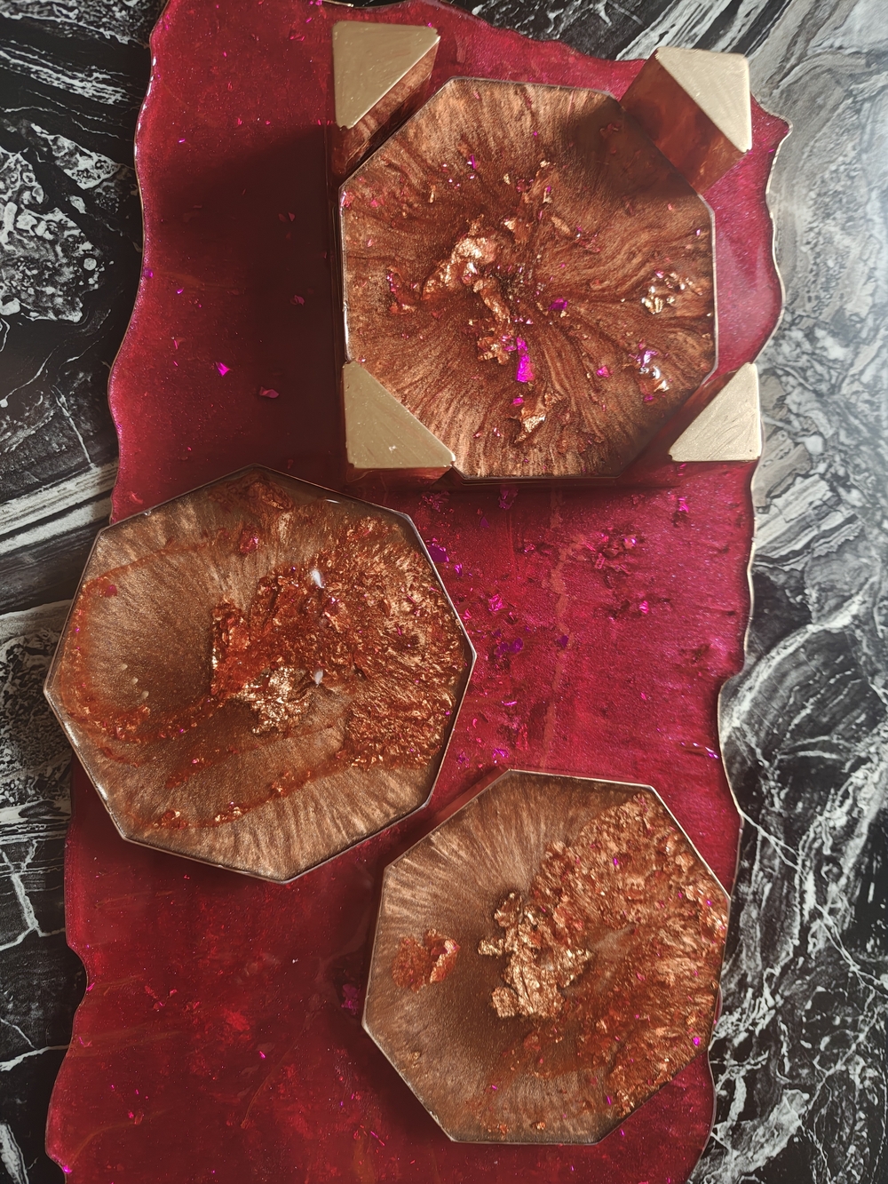 Handmade Gold Wine coasters
